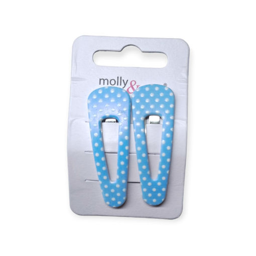 Picture of MOLLY & ROSE POLKA DOTS BLUE PLASTIC CLICK CLACKS X2